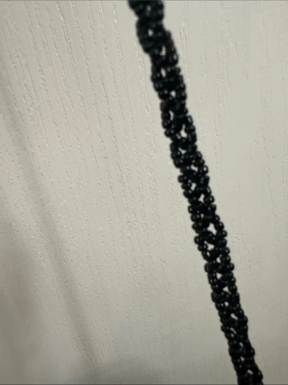 Vintage Black Clutch with White Floral Beading